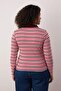 Teen Pembe Polo Yaka Çizgili Ribana Örme Büyük Beden Bluz TBBAW26AF00120 - 4