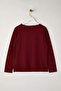 Bordo Pamuklu Kayık Yaka Fitted/Vücuda Oturan Esnek Bluz TBBAW26AF00027 - 6