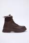 Dark Brown Fur Detailed Lace up Women's Boots Takaw25Bo00027 - 4
