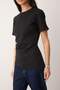 Trendyol Studio Collection Siyah Bisiklet Yaka Asimetrik Vücuda Oturan Örme T-Shirt TWOAW26TS00023 - 3