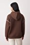 Kahverengi Kapüşonlu ve Biye Detaylı Oversize/Geniş Kalıp Örme Sweatshirt TWOAW26SW00106 - 4