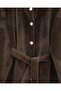 Buttoned Waist-Tie Fur Jacket - Earthy - 4