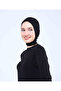 حجاب جاهز متقاطع مع طوق نصف رقبة - طراز 293 أسود - 4