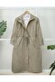 Tunnel Lace-Up Top Pocket Detailed Unlined Washable Organic Trench Coat - Mink - 2