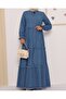 Three Piece Washed Denim Dress - 8