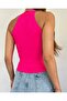 Metal Detailed Zero Sleeve Ribbed Knitwear Crop Undershirt - 4