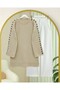 Striped Knit Tunic with Drawstring Sleeves - Mink - 5