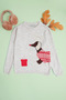 Deer Patterned Girl's Knit Sweater - 3