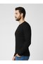 Ribbed Knit Long-Sleeve Basic T-Shirt Body - 4