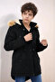 Hooded Long Boy's Winter Coat with Fleece Inside