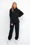 Women's Three Thread Fleece Oversize Tracksuit Set with Elastic Waist and Legs