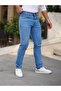 Men's High Waist Loose Cut Pipe Leg Denim Pants Regular Fit Jean - 2
