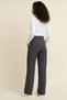 Anthracite Women's High Waist Stretch Fabric Velcro Closure Palazzo Wide Leg Trousers - 4