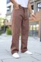 Men's High Waist Wide Leg Casual Brown Baggy Trousers - 4