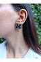 Pinterest Flower Earrings Green - 2