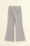Gray Women's High Waist Stretch Fabric Velcro Closure Palazzo Wide Leg Trousers - 6