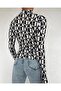 Mixed Pattern Half-Turtleneck Blouse -Overall - 3