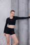 Women's Black Short T-Shirt Shorts Set |   Msc055 - 5