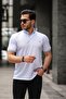 تي شيرت رجالي صيفي منقوش باللون الأزرق غير قابل للتجعيد بياقة بولو - 4