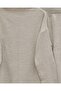Skirt and Sleeve Striped Knitwear Set - Stone - 4