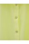 Half Button Tie Waist Pleated Shirt - Light Yellow - 3