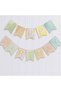 Makaron Colorful Gold Gilded “Happy Birthday” Banner – Birthday Party Decoration – Behind Party Store