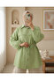 Stoned Buttoned Waist Tie Lace Detailed Shirt -A.Green