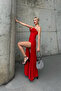 Chest Draped Slit Dress - 3