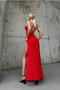 Chest Draped Slit Dress - 4