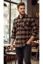 DAYBOGLU 100% WOOL LONG SLEEVE DOUBLE POCKET SLIM FIT WOODEN MEN'S SHIRT