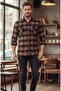 DAYBOGLU 100% WOOL LONG SLEEVE DOUBLE POCKET SLIM FIT WOODEN MEN'S SHIRT - 2