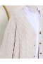 Knitwear Cardigan - Braided and Buttoned, Stone Color - 5