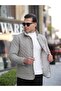 معطف مبطن باللون الرمادي للرجال من Snap Fastener Basic Winter Fur - 2