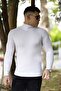 Men's White Turtleneck Knitwear Sweater - 4