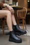 Women's Asila Black Stitched Waterproof Boots - 6