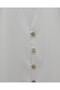 V-Neck Buttoned Poplin Shirt -White - 4