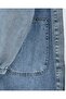 Buttoned Front Hooded Denim Cap with Epaulet Detail and Pockets - Ice Blue - 7