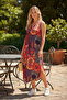 Ethnic Patterned Slit Summer Comfortable Fit Dress - 2