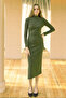 Women's Inject Patterned Ribbed Camisole Dress Khaki - 5