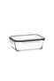 Fresco Glass Storage Container Single Large Size 1200 ml Rectangular Gray Lockable Lid