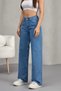 Women's Blue High Waist Wide Leg Palazzo Jean - 2