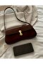 Liva Women's Vintage Gold Buckled Retro Model Hand and Shoulder Bag Brown - 3