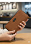 Women's Tan Printed Zipper Polo Embroidered Large Size Horizontal Wallet 10X20Cm