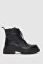 Anemone Genuine Leather Round Toe Short Boots - Black - 2