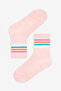 Girl - Color Lines 2-piece Tennis Socks Set - 2