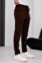 Men's Brown Relaxed Fit Side Pocket Elastic Waist Lace up Jogger Pants - 3