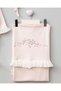 Floral Embroidered Lace Detail 3-Piece Organic Hospital Discharge Set 100% Cotton Newborn Baby Girl - 5