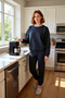 Women's Winter Waffle Fabric Pajamas Set Regular Fit Cotton 2-Piece Set Comfortable Cut - 2
