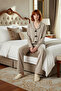 Women's Waffle Fabric Pajamas Set Color Long Leg Pipe Professional Appearance Quality Craftsmanship - 3