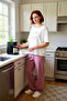 Women's Comfortable Cotton Pajama Set Ribbon Printed Knitted Fabric Modern Style Distinguished Material - 2